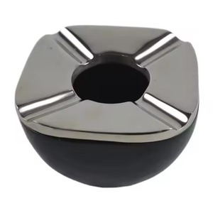 Cendrier rond tendance pour bureau et salon, à poser sur table, en métal, avec bac de récupération des cendres - Product Image 2