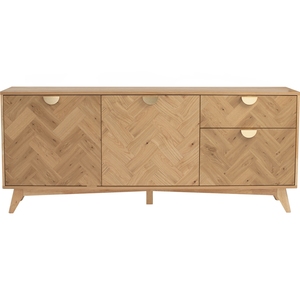 Industrial Modern <b>Tall</b> Sideboard Wooden with Sturdy Solid Wood Legs <b>Storage</b> Cabinet Furniture for Interior Villa Dining - Product Image 3