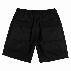 Shorts cargo pour homme, couleur olive unie, taille élastique mi-haute, multi-poches, coupe-vent, séchage rapide, style décontracté, 100% toile de coton - Product Image 5