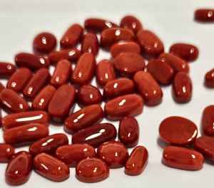 Coral Rojo Natural Italiano, Forma Ovalada Plana, Calidad de Gema Fina AAA, Gema Suelta para Joyería - Product Image 1