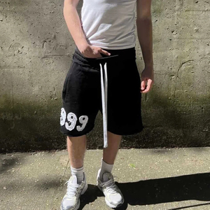 new arrival high quality Premium Cotton French <b>Terry</b> Shorts With Applique Embroidery Distressed Streetwear Shorts <b>Bulk</b> Supply - Product Image 3