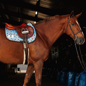 Almohadilla para Silla de Montar de Alta Calidad Meet Donuts: un toque divertido de comodidad y estilo de Jumping Sublimation Saddle Pads - Product Image 2