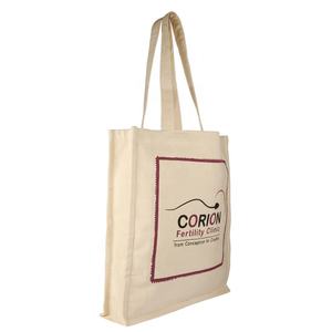 Sac fourre-tout en toile de coton biologique écologique sérigraphié personnalisé avec logo personnalisé pour la publicité promotionnelle et le shopping - Product Image 2