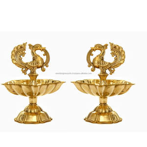 Lampes suspendues en laiton Art Déco pour la décoration de la maison |   Articles de décoration Kuthu Vilakku pour Diwali et mariage - Product Image 6