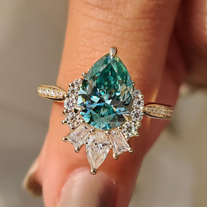 New Luxury Green Stone Diamond Moissanite for Women's <b>Silver</b> Gold Plated Engagement Wedding <b>Ring</b> Jewelry Gift - Product Image 1