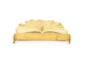 Porte-mouchoirs en laiton artisanal – Support de serviettes de table à motif de feuilles botaniques pour cuisine et salle à manger - Product Image 4