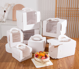 <span class=keywords><strong>Mini</strong></span> cajas de papel transparente con ventana para galletas cupcakes y 4/6/8/12/16 Count Food Packaging Matt Lamination - Product Image 6