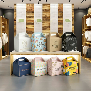 Bulk Eco-Friendly Rigid <b>Paper</b> <b>Boxes</b> with Handle and Glossy Lamination for Gift & Retail Packaging Custom Wholesale - Product Image 1