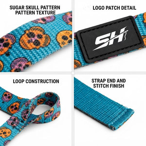 Heavy Duty Gym Lifting Straps Lightweight Smooth Texture Wrist Protection Deadlifts Weightlifting Functional <b>Training</b> Use Straps - Product Image 4