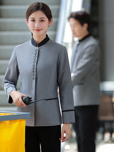 Uniforme para Personal de Limpieza de Hotel, Poliéster/Algodón, Manga Larga, Otoño Invierno, Unisex, Uniforme Personalizado, Proveedor al por Mayor de Fábrica - Product Image 2