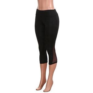 Pantalon de yoga pour femme, blanc, en maille, uni, coupe capri, taille haute, sans couture, effet push-up, pour la course et le fitness, legging unisexe, prix abordable, OEM - Product Image 4