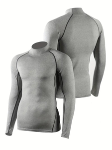 Maillot de compression à col montant et manches longues pour MMA, respirant, UPF50+, séchage rapide, pour BJJ, taille personnalisable - Product Image 3