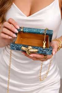 กระเป๋าถือทรงสูงประดับดอกไม้ประดิษฐ์จากเรซิ่น รุ่นวินเทจ ดีไซน์เนอร์ กระเป๋าคลัทช์สำหรับงานแต่งงาน กระเป๋าถือเพื่อนเจ้าสาว แฟชั่นยุโรป - Product Image 5