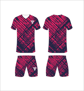 Custom Sublimated Geometric Print <b>Soccer</b> Jersey Set V-Neck Short Sleeve Quick Dry Athletic Fit Unisex Adult All Seasons Apparel - Product Image 5