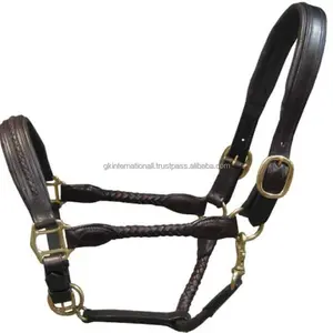 Migliore qualità 100% vera pelle cavallo cavezza alta qualità sella spessa in pelle con fibbia in ottone regolabile mucca imbottitura Softy