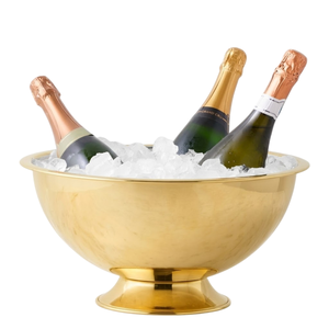 Wholesale Stainless Steel Hammered Gold Plated Champagne Wine <b>Cooler</b> Bowl Ice Bucket Beverage Tub Polish Metal Centerpiece - Product Image 3