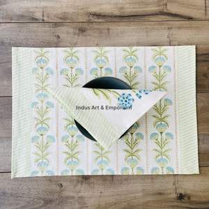 แผ่นรองจานและผ้าเช็ดปากพิมพ์ลายด้วยมือ - ซื้อแผ่นรองจานพิมพ์ลายตามสั่ง, ผ้าปูโต๊ะวาดลายด้วยมือ, แผ่นรองจานและผ้าเช็ดปากลายพิมพ์ด้วยมือแบบสำเร็จรูป - Product Image 2