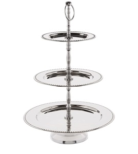 Designer 3 Tier Cake Stand with Wooden Plates and Metal <b>Frame</b> for Stylish Table Decor - Product Image 1