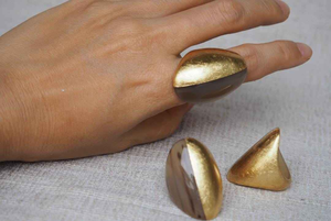 แหวนเขาควายวินเทจคุณภาพสูงสำหรับงานหมั้นหรืองานแต่งงาน ราคาขายส่งจากงานฝีมือธรรมชาติของอินเดีย - Product Image 4