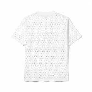 เสื้อยืดแฟชั่นฤดูร้อนผู้ชายสไตล์ลำลองทรงโอเวอร์ไซส์ แขนสั้น ประดับเพชร ผ้าฝ้าย 100% ระบายอากาศ แห้งเร็ว สกรีนลายตามสั่ง - Product Image 3