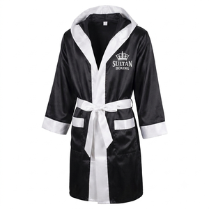 SULTAN BOXING OEM Bata de Boxeo Personalizada con Capucha |   Bata de satén de poliéster premium para caminar por el ring de boxeo |   Bata de Combate Protectora Personalizada - Product Image 2