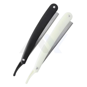 Couteau de barbier pliant de qualité supérieure, rasoir en acier inoxydable à bord droit pour la barbe, pour hommes et coiffeurs professionnels - Product Image 1