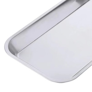 Plateau carré en acier inoxydable HERMANN MEDITECH HM-ST-152, durable, réutilisable, plat de service manuel, usage hospitalier, chirurgical, multi-usages - Product Image 6