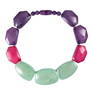 Collier ras du cou bohème fait main de haute qualité avec perles d'abaque en jade violet, pierre naturelle, quartz rose et quartz vert, cadeau - Product Image 2
