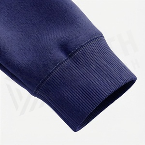 Survêtement à capuche bleu marine pour homme, couleur unie, vêtements de sport décontractés avec poches latérales, matière en coton respirant - Product Image 6