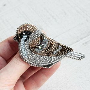 Broche de luxe brodée à la main et perlée, élégante et remarquable, pour robes et sacs - Product Image 5