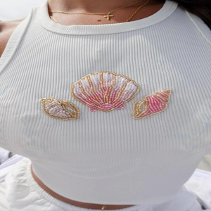 Top de Tirantes de Lujo con Bordado de Cuentas, Diseño Elegante Hecho a Mano, Top de Verano con Bordado de Cuentas - Product Image 2