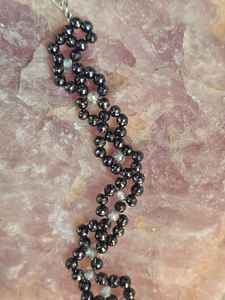 4.5 MM <b>Black</b> & 4.5 MM Light Blue Moissanite Diamond <b>Bracelet</b> Hand Made gift For <b>Woman</b> - Product Image 5