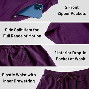 Pantalones cortos de gimnasio para hombre con diseño de dos bolsillos, cordón elástico y secado rápido, ideales para correr y hacer ejercicio. - Product Image 5