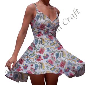Robe décontractée pour femme, nouvelle collection printemps, élégante, imprimée, dos nu, sans manches, coupe trapèze, motif imprimé à la main, idéale pour les soirées, best-seller - Product Image 6