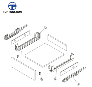 63 Soft Closing Glass Slim Metal Box <b>Slide</b> LED Light for Modern Kitchen Dining Bedroom Cabinet <b>Drawer</b> Systems Premium Furniture - Product Image 3