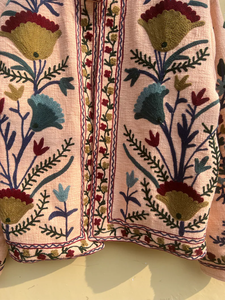 Handmade 100% Cotton Velvet Suzani Kimono Jacket | Autumn/<b>Winter</b> <b>Quilted</b> Breathable Eco-Friendly Digital Printed Front Pocket - Product Image 4