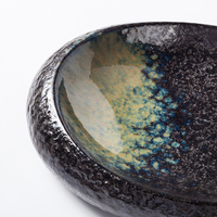 Offre Spéciale YAYU – Plat de Service Commercial en Porcelaine Épaisse, Forme Nid d'Oiseau Marocain, Noir et Bleu, 9, 10, 12 Pouces, Sans BPA, Compatible Lave-Vaisselle