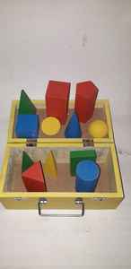 Wooden & Plastic Geometric Solids 3D Shapes Geometry Model Kit with Metal <b>Storage</b> <b>Box</b> Educational Math & Physics Teaching Aid - Product Image 2