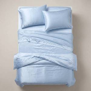 Parure de lit de luxe classique en satin tissé Lyocell 100S 360TC couleur unie rafraîchissante, draps de lit OEM Marque Privée - Product Image 5