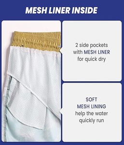 Shorts de bain pour hommes de haute qualité, durables, avec cordon élastique, séchage rapide, coupe classique, poche latérale, couleur personnalisée - Product Image 5