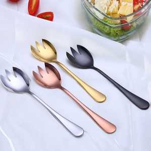Premium Designer Gold Plated Eco-Friendly Stainless Steel Salad Server Set Designer Dishwasher Safe <b>Serving</b> <b>Spoon</b> In Low Price - Product Image 1