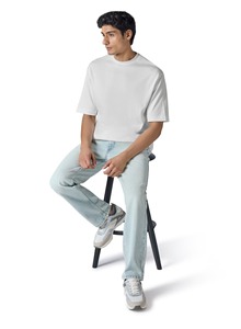 Camiseta Oversize Bordada para Hombre y Mujer, Hombros Caídos, Corte Holgado, Manga Corta, Algodón Casual, Estilo Urbano, Top Unisex Oversize Holgado - Product Image 2