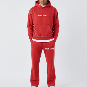 ชุดเซ็ตฮู้ดดี้และกางเกงขายาวทรงตรงแบบแบ็กกี้ ปักโลโก้ตามสั่ง เย็บตะเข็บตัดกัน ผ้าหนาน้ำหนักปานกลาง ทรงโอเวอร์ไซส์ สีสันตามสั่ง สไตล์ไฮสตรีท - Product Image 3