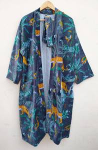 Robe en velours imprimé, kimono bohème, doublure en coton indien, classique, élégante, sexy, cadeau pour adultes, hiver - Product Image 4