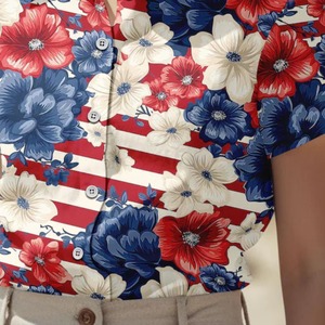 Chemises hawaïennes décontractées pour hommes, à manches courtes, imprimées de motifs floraux tropicaux, style Aloha, pour les vacances, sur mesure OEM/ODM - Product Image 5
