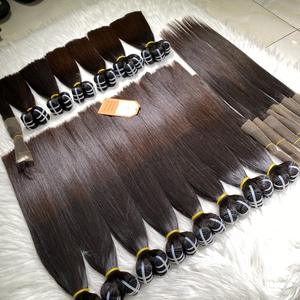 Precio al por mayor 100% paquetes de cabello humano vietnamita fino para bebés crudos máquina de Color marrón doble trama cabello sin procesar de alta calidad - Product Image 3
