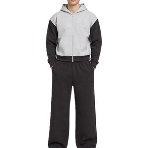 Unisex Solid Color Hooded Tracksuit <b>Set</b> Full Sleeve Drawstring Front Casual <b>Jogger</b> Pants Regular Fit Winter Wear - Product Image 1