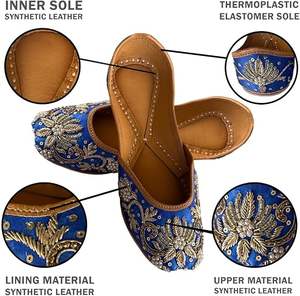 Chaussures de mariage élégantes pour filles, design fantaisie personnalisé OEM ODM, khussa perlée de bonne qualité, jutti, semelle en cuir, khussa de mariage Mehndi - Product Image 2