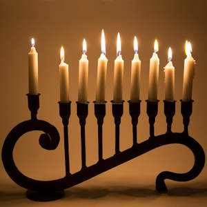 Traditional Handmade Eco-Friendly Judaica Hanukkah Menorah Polished Aluminum 9 <b>Branch</b> Jewish Design Christmas Home Decoration - Product Image 2