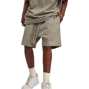 Shorts en coton uni pour homme avec cordon de serrage, décontractés, respirants, taille mi-haute, pour un usage quotidien - Product Image 2